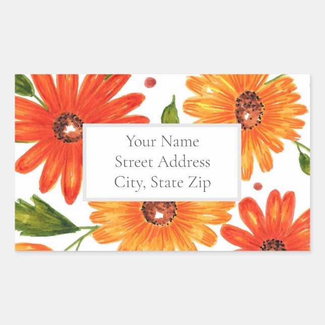 Herbst-Bouquet-Etiketten Rechteckiger Aufkleber (Vorderseite)