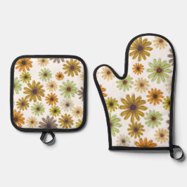 Herbst Bouquet Oven Mitt und Pot Holder Ofenhandschuh & Topflappen-Set