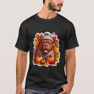 Herbst Braun Dogue de Bordeaux Hundebesitzer Liebe T-Shirt