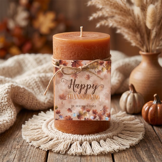 Herbst braune Blätter glücklich Erntedankfest Geschenkanhänger (Von Creator hochgeladen)