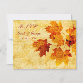 Herbst braune Hochzeitkarten RSVP Karte