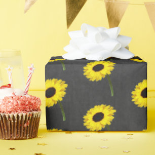 Herbst Braut Sonnenblume Party Tafel Schiefer Schw Geschenkpapier