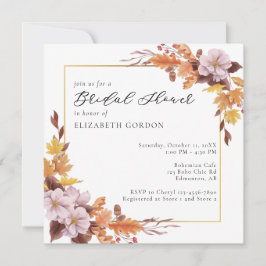 Herbst-Brautparty-Herbst-Blumenschrift Elegante Einladung