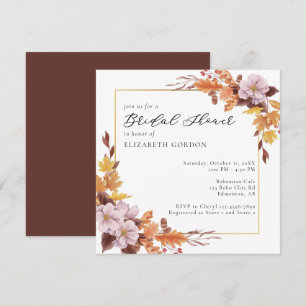 Herbst-Brautparty-Herbst-Blumenschrift Elegante Einladung