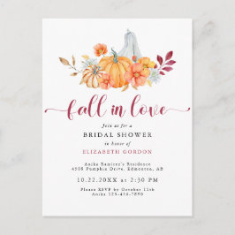 Herbst Brautparty Herbstpumpenfall in Liebe Postkarte