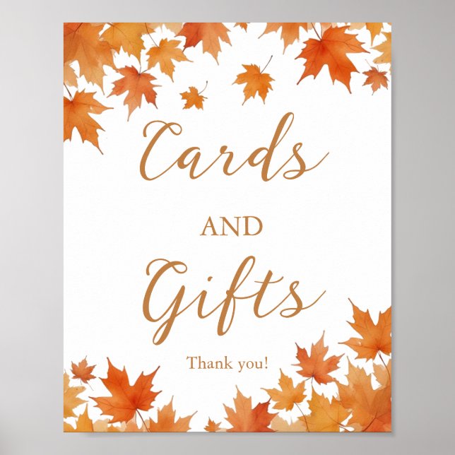 Herbst-Brautparty-Karten und -Geschenke Poster (Vorne)