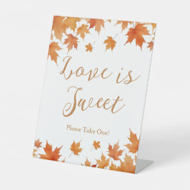 Herbst Brautparty Liebe ist süße Gefälligkeit Sockelschild