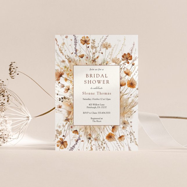 Herbst Brautparty Orange Blumenladen Einladung (Von Creator hochgeladen)