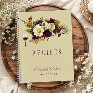 Herbst-Brautparty personalisiertes Rezeptbuch Notizbuch