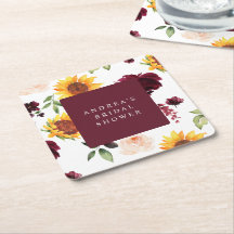 Herbst Brautparty Sonnenblumen & Burgund Rose