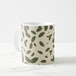 Herbst-Brunch | Fallende Blätter Olivgrün Kaffeetasse