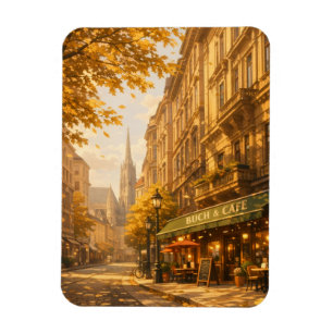 Herbst Buch & Café Straße Cozy Europäische Gasse Magnet