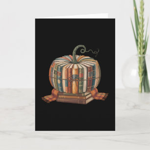 Herbst Buch Kürbis Halloween Lehrer Bibliothekar A Karte