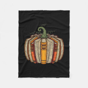 Herbst Buch Kürbis Halloween Thanksgiving Buchlieb Fleecedecke