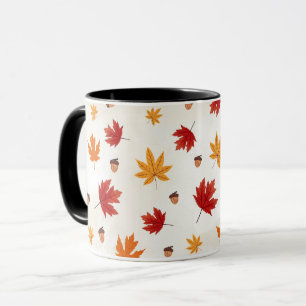 Herbst Bunt Rot Orange Gelb Fallende Blätter Tasse