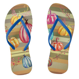 Herbst Bunte Kürbisse Flip Flops