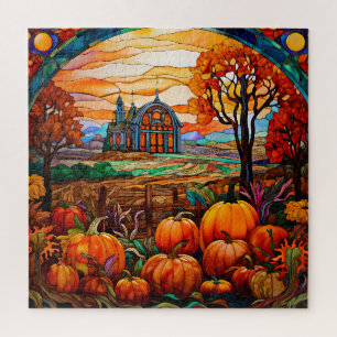 Herbst-Buntglas-Puzzle Puzzle