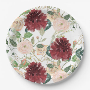 Herbst Burgund Chrysanthemum Blush Rosa Rose Pappteller