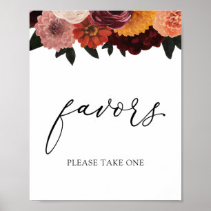 Herbst Burgund Florals Favorit Poster