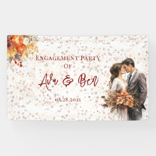 Herbst Burgund Orange Blumige Probe Dinner Banner