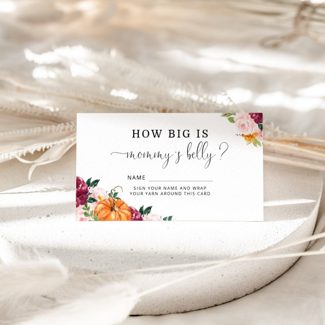 Herbst burgunder Kürbis, wie groß Mama-Bauch Begleitkarte (Von Creator hochgeladen)