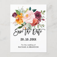 Herbst Burgundy Blush Bloral Blossom Save the Date