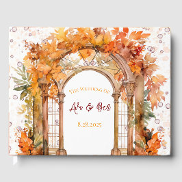 Herbst Burgundy Orange Arch Wedding Gästebuch