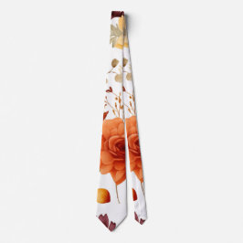 Herbst Burgundy Orange Floral Wedding Trauzeugen Krawatte
