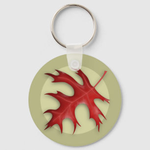 Herbst-Button-Eichen-Blatt-Schlüsselanhänger Schlüsselanhänger