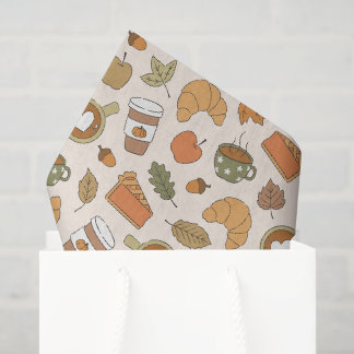 Herbst-Café-Kürbis-Gewürz-Herbstlaub-Bäckerei Seidenpapier