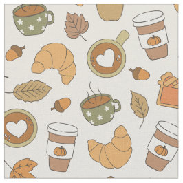 Herbst-Café-Kürbis-Gewürz-Herbstlaub-Bäckerei Stoff