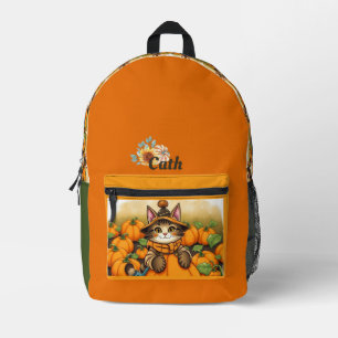 Herbst Cat Herbst Theme Bedruckter Rucksack