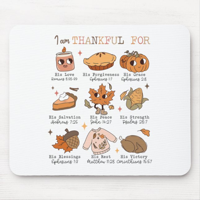 Herbst Christliche Erntedank Bibel Verse I Am thra Mousepad (Vorne)