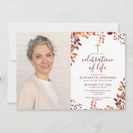 Herbst Christliche Feier Lebensbeerdigung Foto Einladung