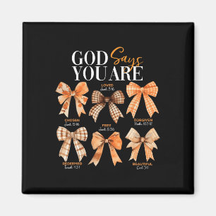 Herbst Christlicher Erntedank Coquette Bow Gott sa Magnet