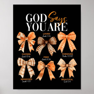 Herbst Christlicher Erntedank Coquette Bow Gott sa Poster
