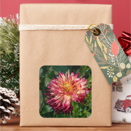 Herbst-Chrysantheme – Warme Blüte Quadratischer Aufkleber