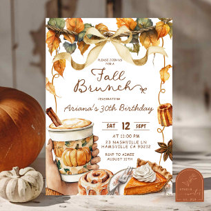 Herbst-Cocquette-Kürbis-Brunch-Geburtstagsfeier Einladung