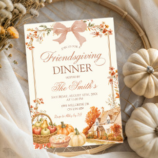 Herbst Coquette Kürbisfarm Floral Friendsgiving Einladung
