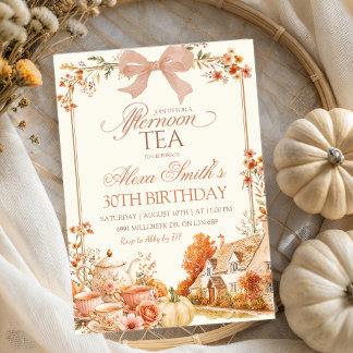 Herbst Coquette Nachmittags-Teeparty Geburtstag Einladung
