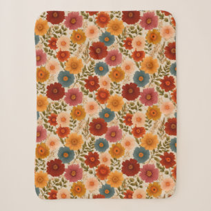 Herbst Cottagecore Blumen Sherpadecke
