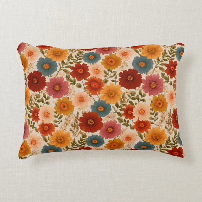 Herbst Cottagecore Floral Dekokissen (Vorderseite)