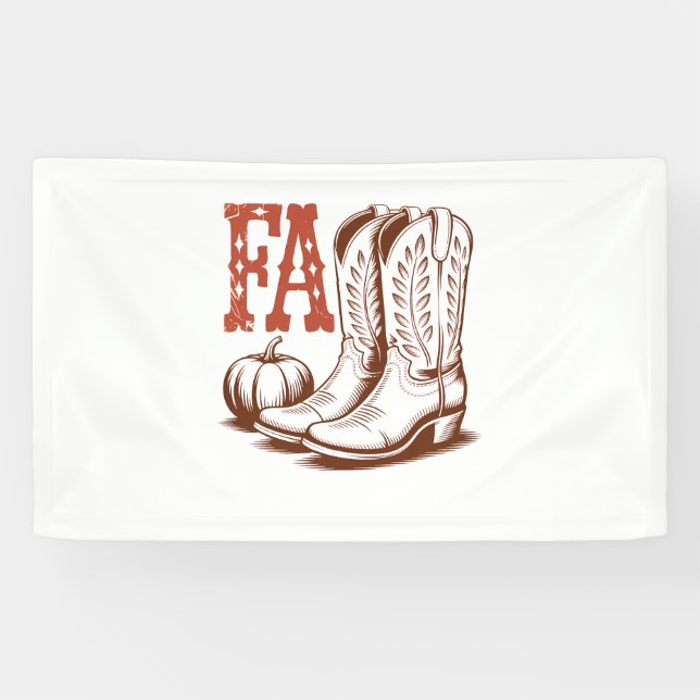 Herbst Cowgirl Pumpkin Banner (Horizontal)
