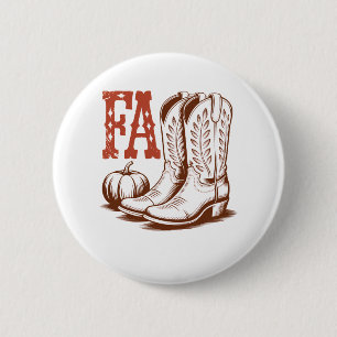 Herbst Cowgirl Pumpkin Button