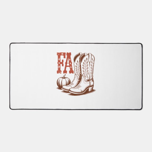 Herbst Cowgirl Pumpkin Schreibtischunterlage (Vorderseite)