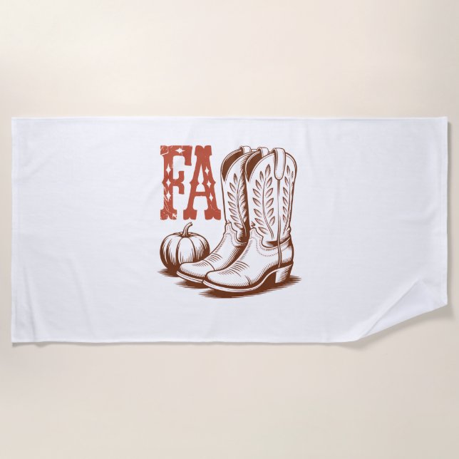 Herbst Cowgirl Pumpkin Strandtuch (Vorderseite)