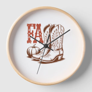 Herbst Cowgirl Pumpkin Uhr