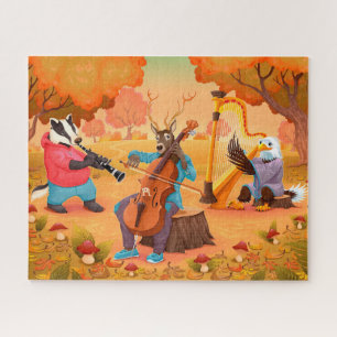 Herbst Dachs Hirsch Adler Herbstmusik Erntedankfes Puzzle