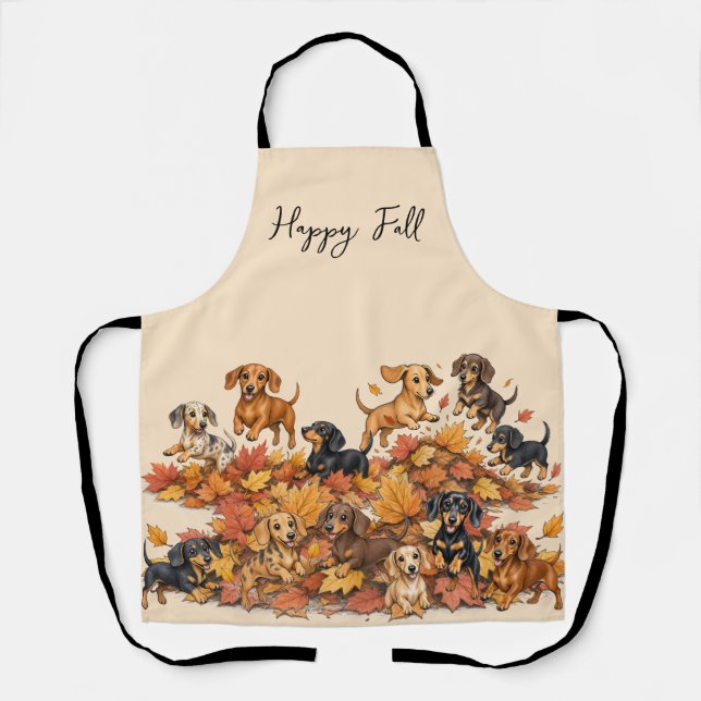 Herbst Dachshund-Welpen  Schürze (Vorderseite)