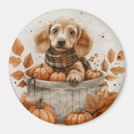 Herbst Dackel Hunde Pumpkin Magnet